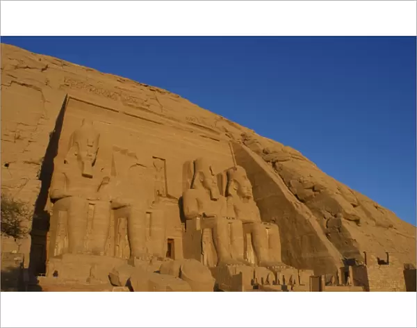 Egyptian art. Great Temple of Ramses II. Four colossal statu