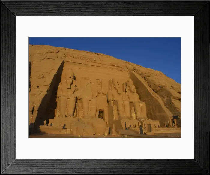 Framed Print : Egyptian art. Great Temple of Ramses II. Four colossal statu Framed Print : Egyptian art. Great Temple of Ramses II. Four colossal statu