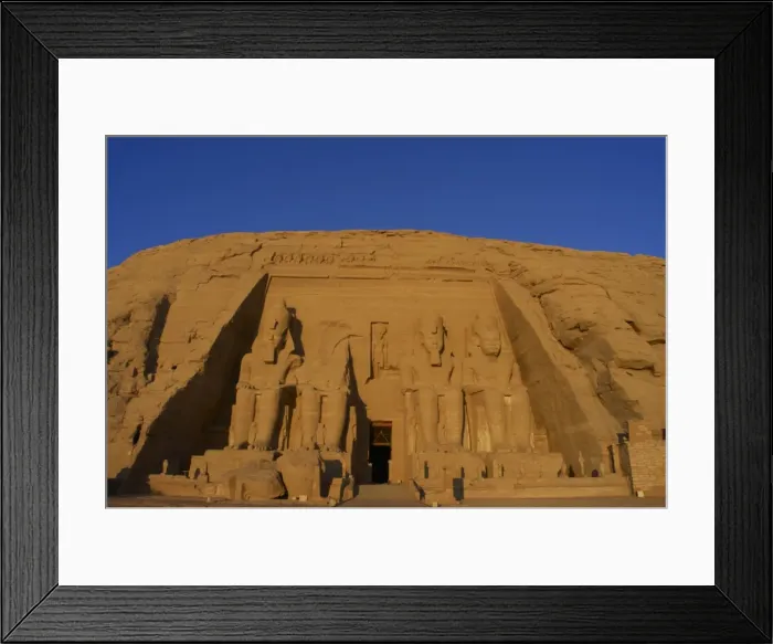Framed Print : Egyptian art. Great Temple of Ramses II. Four colossal statu Framed Print : Egyptian art. Great Temple of Ramses II. Four colossal statu
