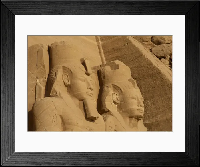 Framed Print : Egyptian art. Great Temple of Ramses II. Two colossal statue Framed Print : Egyptian art. Great Temple of Ramses II. Two colossal statue