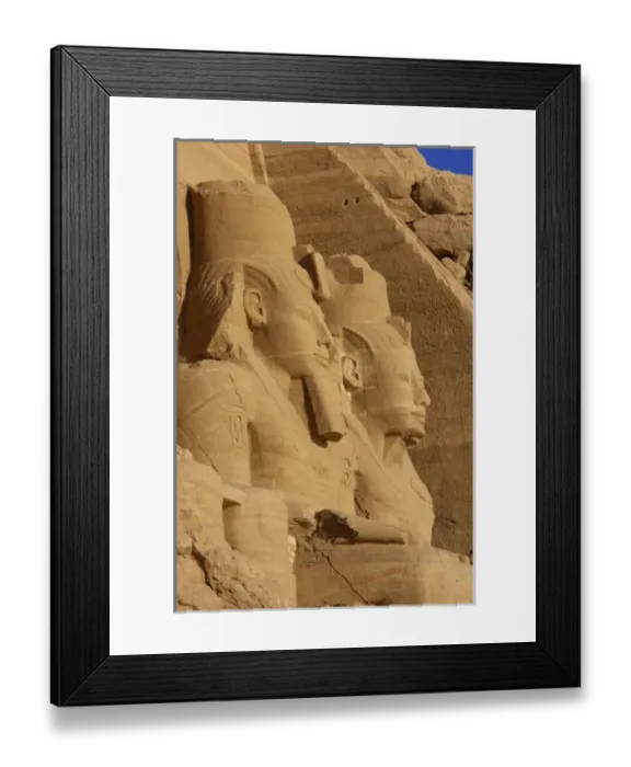Framed Print : Egyptian art. Great Temple of Ramses II. Two colossal statue Framed Print : Egyptian art. Great Temple of Ramses II. Two colossal statue