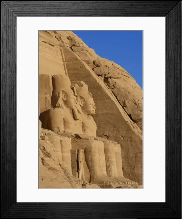 Framed Print : Egyptian art. Great Temple of Ramses II. Two colossal statue Framed Print : Egyptian art. Great Temple of Ramses II. Two colossal statue