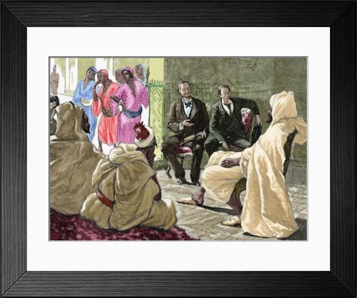 Framed Print : Colonialism. Morocco. Reception of the Grand Vizier to a Fre Framed Print : Colonialism. Morocco. Reception of the Grand Vizier to a Fre