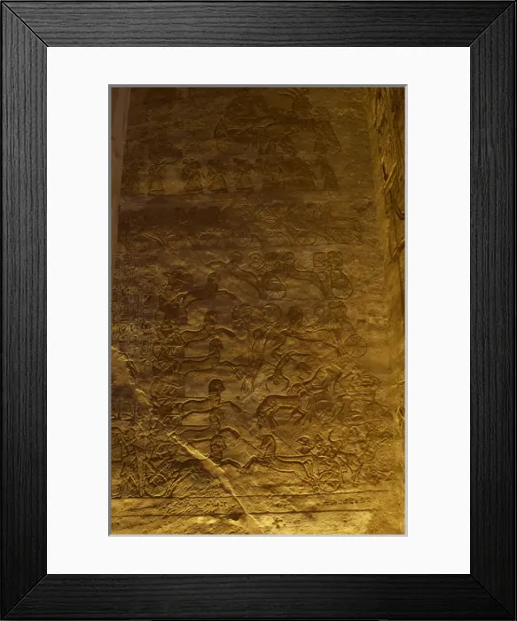 Framed Print : Egyptian art. Great Temple of Ramses II. Military campaign a Framed Print : Egyptian art. Great Temple of Ramses II. Military campaign a