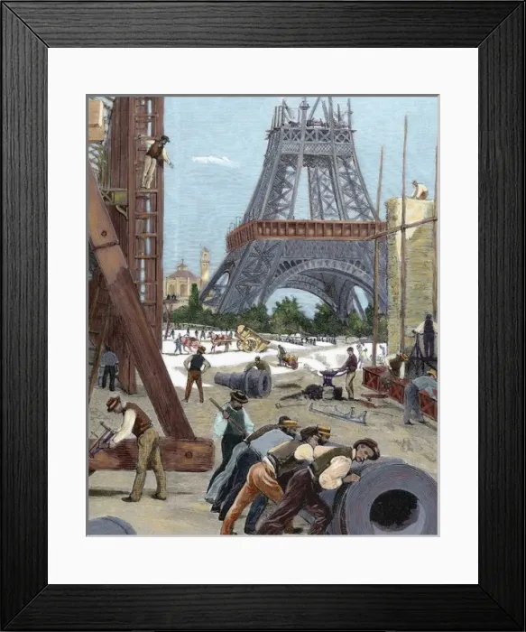 Framed Print : Paris. Universal Exhibition of 1889. Construction of the Eif Framed Print : Paris. Universal Exhibition of 1889. Construction of the Eif