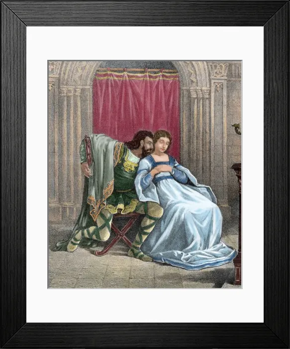 Framed Print : Roderic. Visigoth king (709-711). Roderic and Florinda (La C Framed Print : Roderic. Visigoth king (709-711). Roderic and Florinda (La C