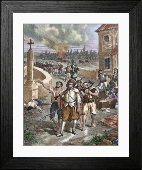 Framed Print : Spain. Valencia. The Revolt of the Brotherhoods. 16th centur Framed Print : Spain. Valencia. The Revolt of the Brotherhoods. 16th centur