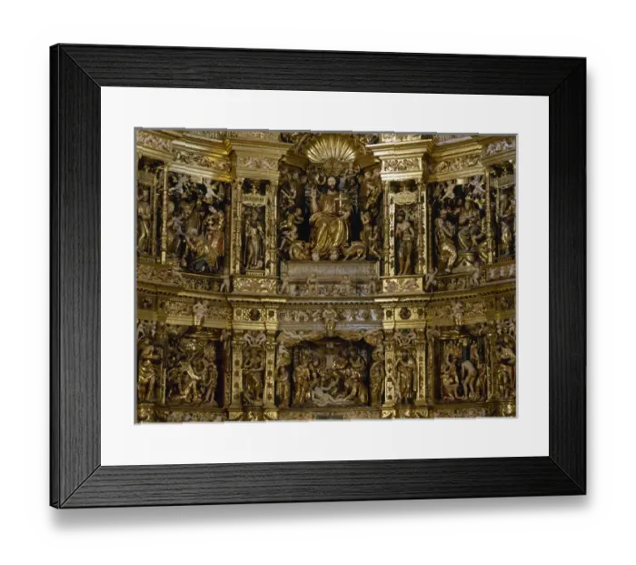 Framed Print : Spain. Cathedral of Saint Dominic of la Calzada. Altarpiece Framed Print : Spain. Cathedral of Saint Dominic of la Calzada. Altarpiece
