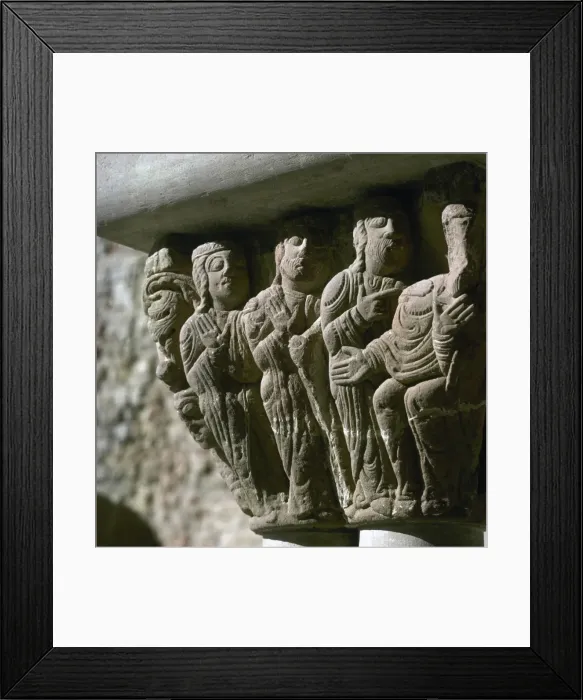 Framed Print : Romanesque art. Spain. Monastery of San Juan de la Pena. Cap Framed Print : Romanesque art. Spain. Monastery of San Juan de la Pena. Cap