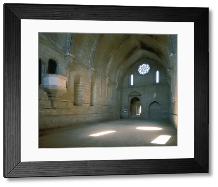 Framed Print : Monastery of Our Lady of Rueda. Refectory. Sastago. Spain Framed Print : Monastery of Our Lady of Rueda. Refectory. Sastago. Spain