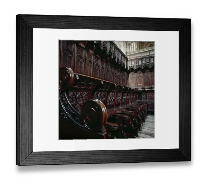 Framed Print : Spain. Ona. Monastery of the Saviour. Choir stalls Framed Print : Spain. Ona. Monastery of the Saviour. Choir stalls