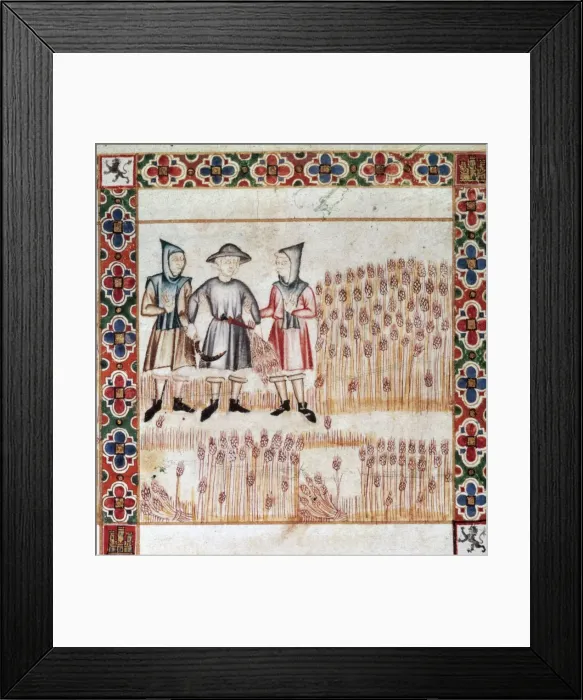 Framed Print : Canticles of Holy Mary. Men arresting a peasant Framed Print : Canticles of Holy Mary. Men arresting a peasant