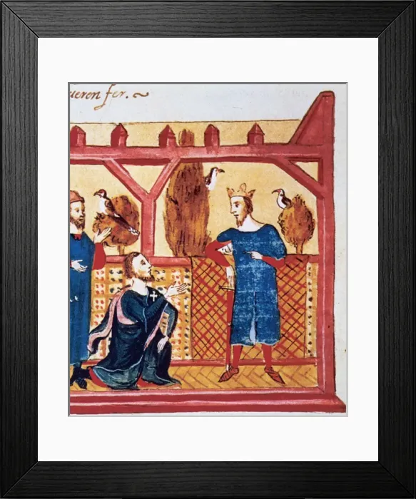 Framed Print : Interview of Alcaniz, 1232. Miniature Framed Print : Interview of Alcaniz, 1232. Miniature