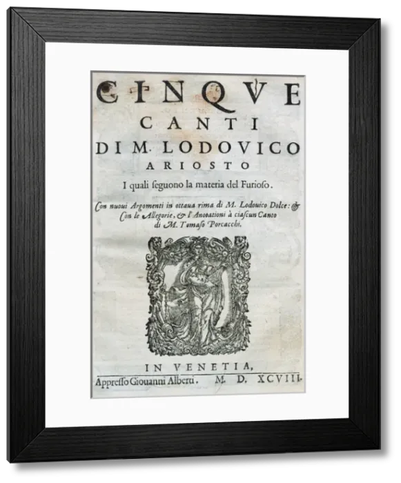 Framed Print : Five Chants by Ludovico Ariosto Framed Print : Five Chants by Ludovico Ariosto