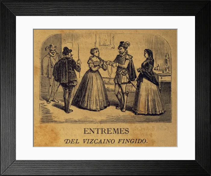 Framed Print : El Vizcaino fingido. Short farce by Cervantes Framed Print : El Vizcaino fingido. Short farce by Cervantes