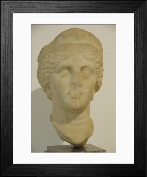 Framed Print : Roman Art. Spain. Female bust. It comes from Carmona (Sevill Framed Print : Roman Art. Spain. Female bust. It comes from Carmona (Sevill