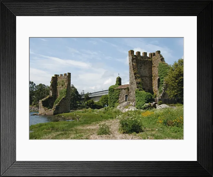 Framed Print : Spain. Galicia. Catoira. Torres do Oeste castle, 9th century Framed Print : Spain. Galicia. Catoira. Torres do Oeste castle, 9th century