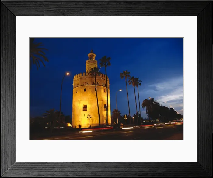 Framed Print : Spain. Andalusia. Seville. The Gold Tower (Torre del Oro) by Framed Print : Spain. Andalusia. Seville. The Gold Tower (Torre del Oro) by
