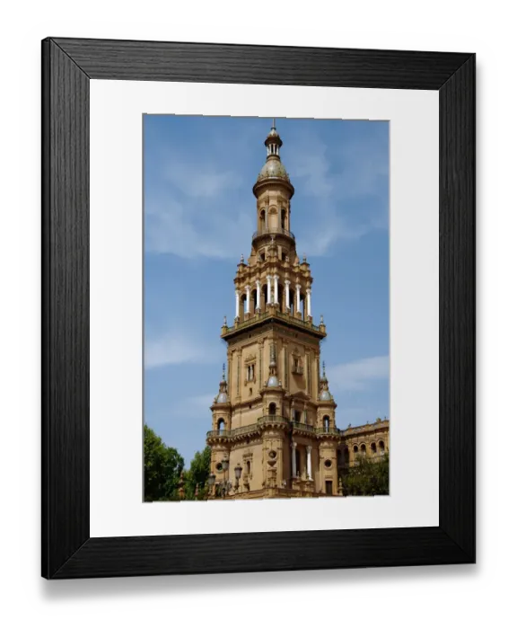 Framed Print : Espa?a. Andalusia. Seville. Spains Square. North tower Framed Print : Espa?a. Andalusia. Seville. Spains Square. North tower