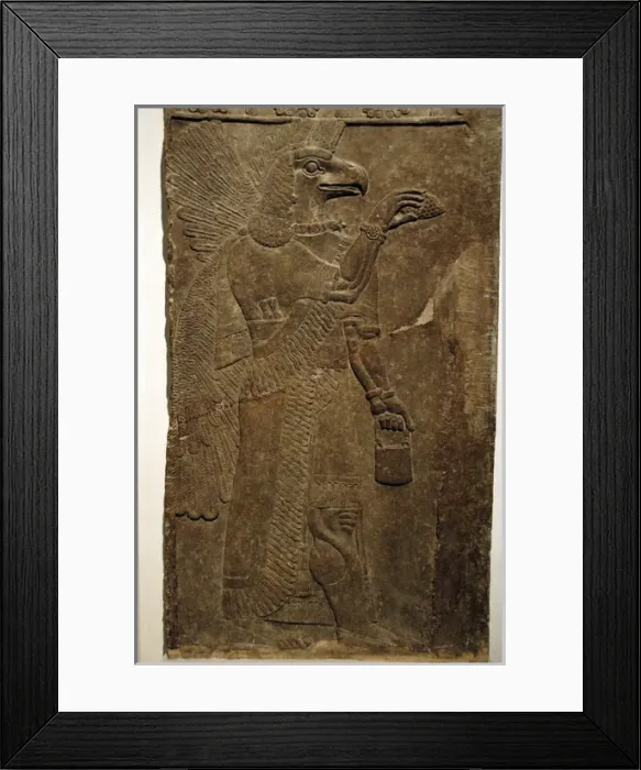 Framed Print : Relief depicting a eagle-headed protective spirit. Nimrud Framed Print : Relief depicting a eagle-headed protective spirit. Nimrud