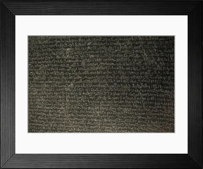 Framed Print : The Rosetta Stone. Demotic scripture Framed Print : The Rosetta Stone. Demotic scripture
