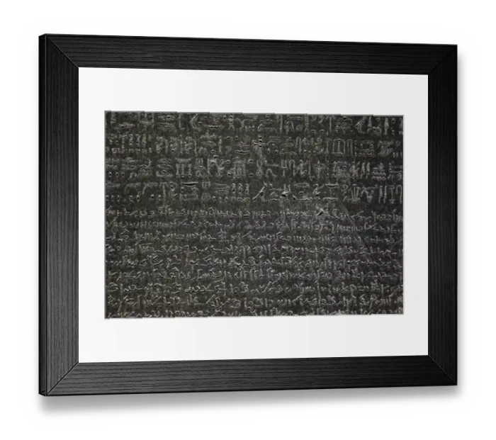 Framed Print : The Rosetta Stone. Hieroglyphical and demotic scripture Framed Print : The Rosetta Stone. Hieroglyphical and demotic scripture