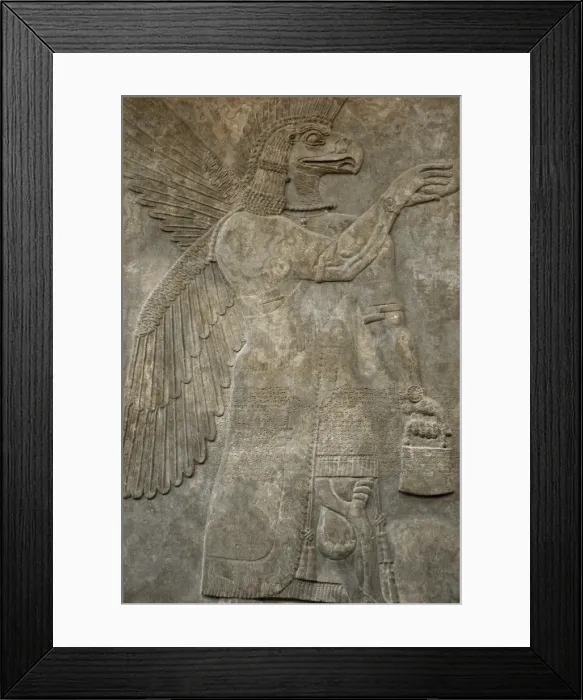 Framed Print : Relief depicting a eagle-headed protective spirit. Nimrud Framed Print : Relief depicting a eagle-headed protective spirit. Nimrud