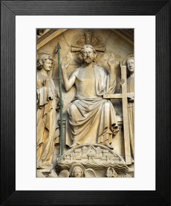 Framed Print : Gothic Art. France. Paris. Notre Dame. The portal of the Las Framed Print : Gothic Art. France. Paris. Notre Dame. The portal of the Las