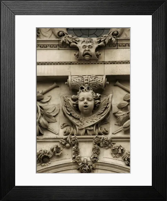 Framed Print : Cupid. Relief on the facade of the of St. Pauls Cathedral Framed Print : Cupid. Relief on the facade of the of St. Pauls Cathedral