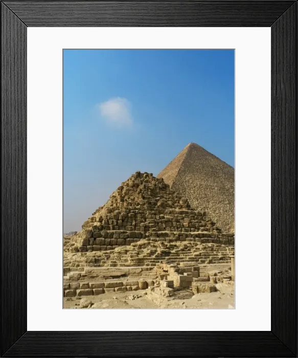 Framed Print : Egypt. Henutsens pyramid at Giza with the Pyramid of Khufu Framed Print : Egypt. Henutsens pyramid at Giza with the Pyramid of Khufu