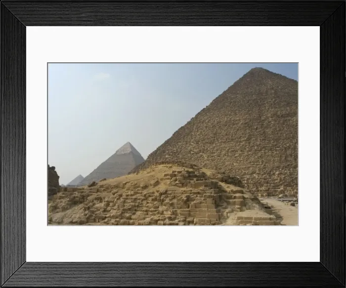 Framed Print : Egypt. The pyramid of Hetepheres I with the Pyramid of Khufu Framed Print : Egypt. The pyramid of Hetepheres I with the Pyramid of Khufu
