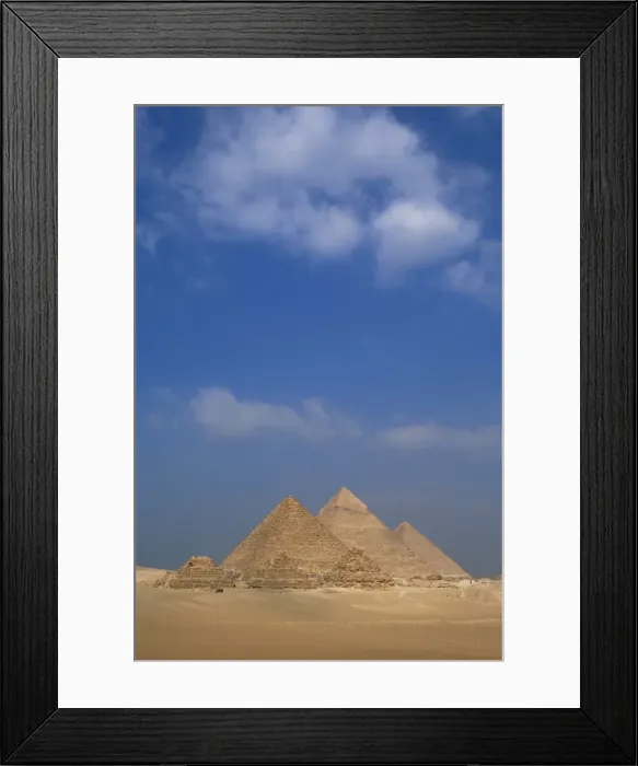 Framed Print : Egypt. The Pyramids of Giza. Pyramids of Khufu, Khafre and M Framed Print : Egypt. The Pyramids of Giza. Pyramids of Khufu, Khafre and M