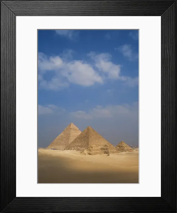 Framed Print : Egypt. The Pyramids of Giza. Pyramids of Khafre and Menkaure Framed Print : Egypt. The Pyramids of Giza. Pyramids of Khafre and Menkaure