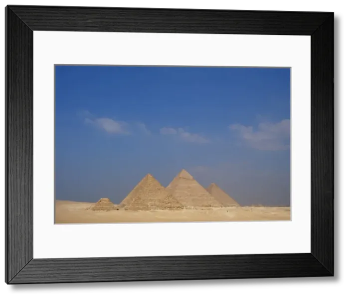 Framed Print : Egypt. The Pyramids of Giza. Pyramids of Khufu, Khafre and M Framed Print : Egypt. The Pyramids of Giza. Pyramids of Khufu, Khafre and M