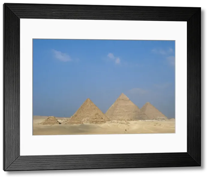 Framed Print : Egypt. The Pyramids of Giza. Pyramids of Khufu, Khafre and M Framed Print : Egypt. The Pyramids of Giza. Pyramids of Khufu, Khafre and M