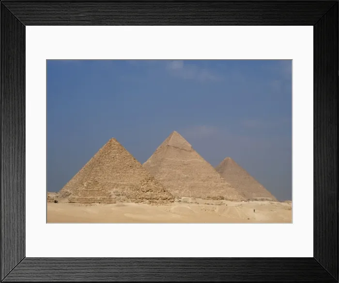Framed Print : Egypt. The Pyramids of Giza. Pyramids of Khufu, Khafre and M Framed Print : Egypt. The Pyramids of Giza. Pyramids of Khufu, Khafre and M