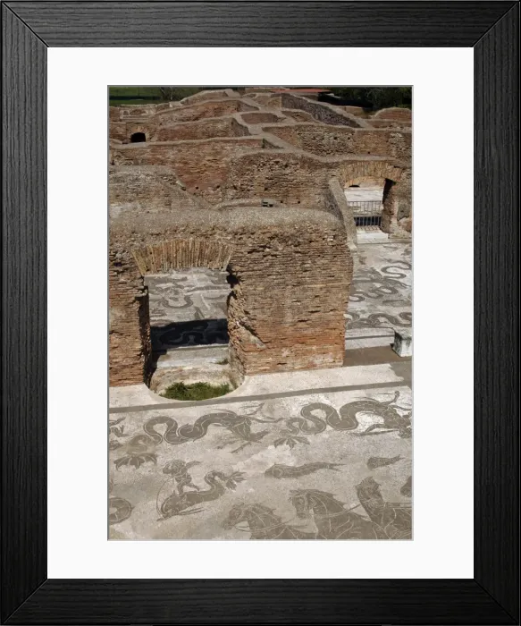Framed Print : Mosaic of Neptunes Triumph at the Baths of Neptune. Ostia A Framed Print : Mosaic of Neptunes Triumph at the Baths of Neptune. Ostia A