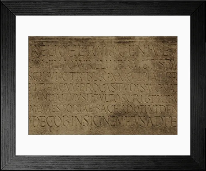 Framed Print : Ostia Antica. House of Triclini. Inscription Framed Print : Ostia Antica. House of Triclini. Inscription