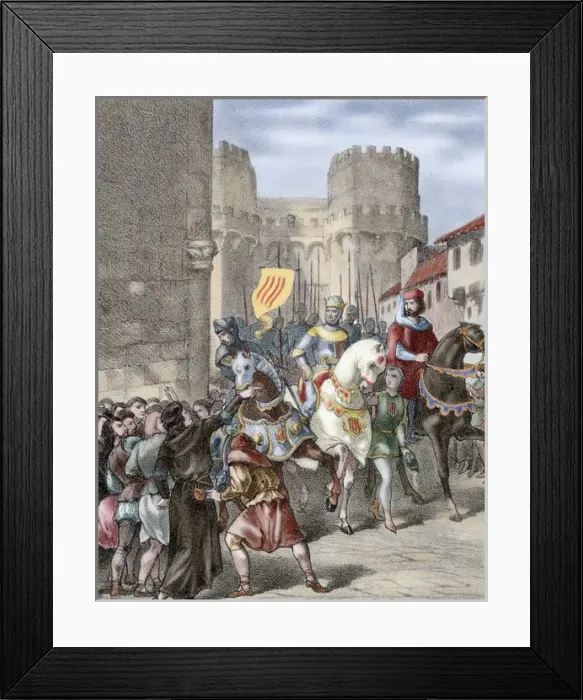 Framed Print : Peter IV (1319-1387), called the Ceremonious. Entry of Pedro Framed Print : Peter IV (1319-1387), called the Ceremonious. Entry of Pedro