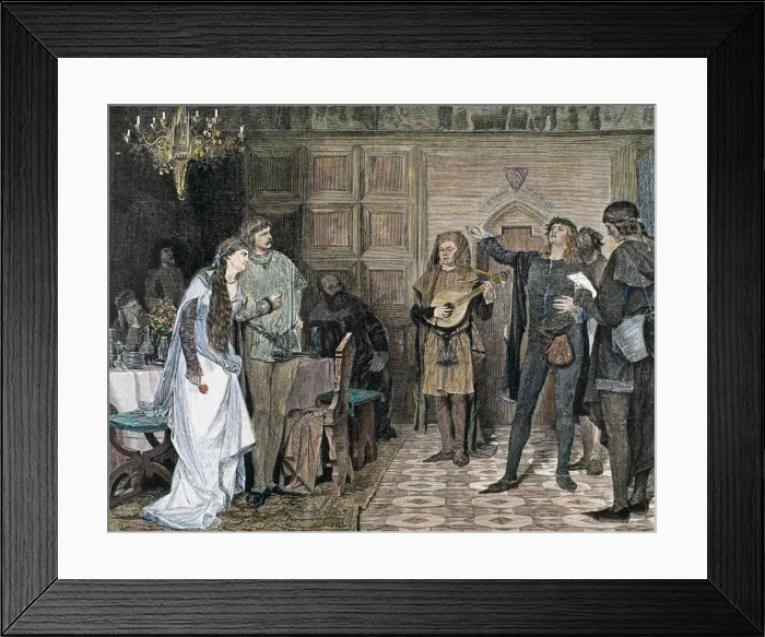 Framed Print : Troubadours singing and reciting a poem Framed Print : Troubadours singing and reciting a poem