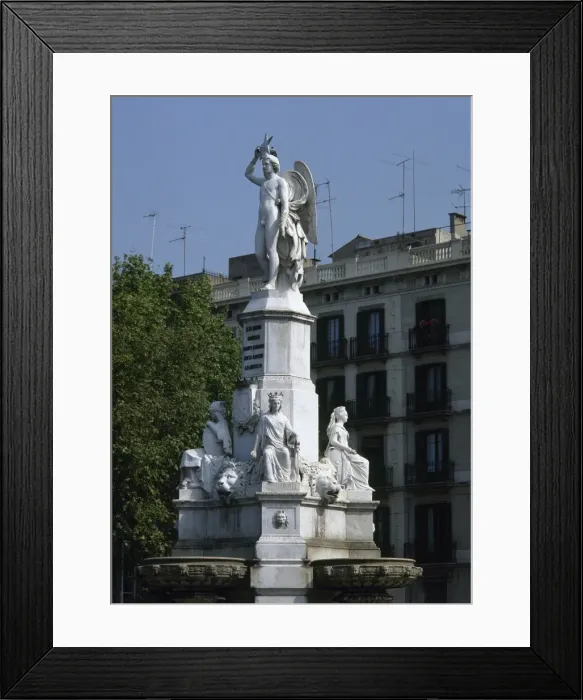 Framed Print : Spain. Barcelona. Fountain of Catalan Genius. Inagurated in Framed Print : Spain. Barcelona. Fountain of Catalan Genius. Inagurated in