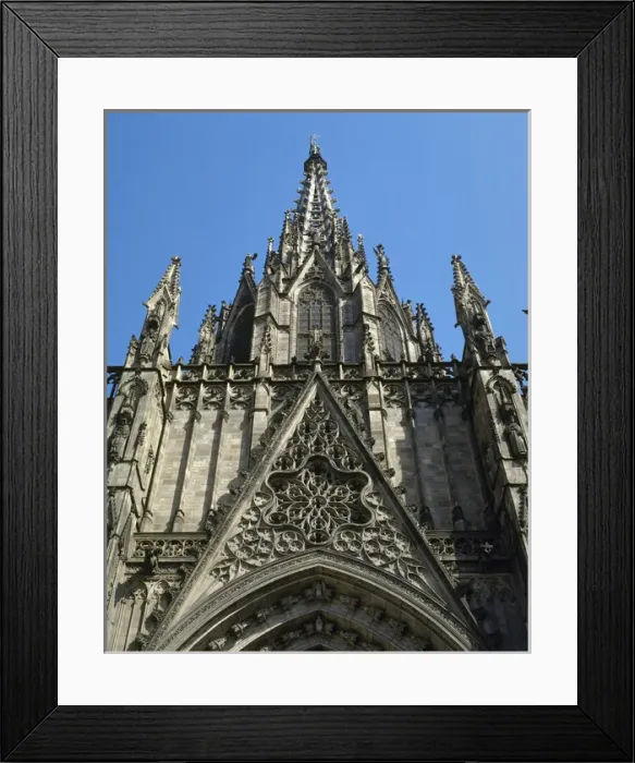 Framed Print : Spain. Barcelona. Cathedral. Facade. Neogothic style. 1885-1 Framed Print : Spain. Barcelona. Cathedral. Facade. Neogothic style. 1885-1