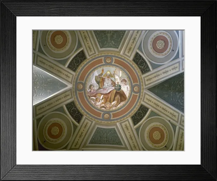 Framed Print : Church of Saint Vincent of Sarria. Frescoes Framed Print : Church of Saint Vincent of Sarria. Frescoes