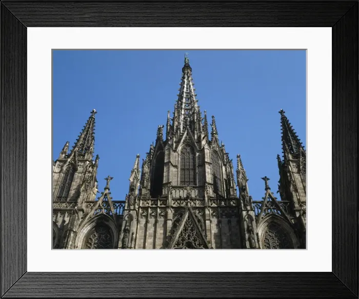 Framed Print : Spain. Barcelona. Cathedral. Facade. Neogothic style. 1885-1 Framed Print : Spain. Barcelona. Cathedral. Facade. Neogothic style. 1885-1