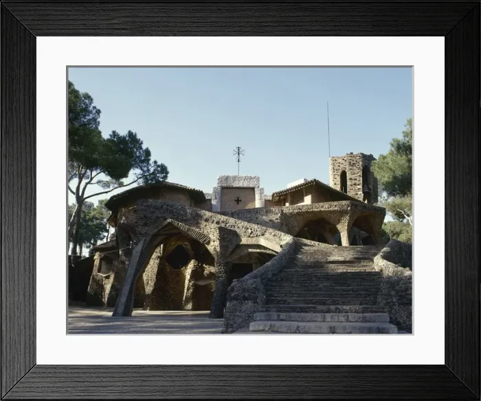 Framed Print : Spain. Catalonia. Santa Coloma del Cervello. The Crypt of th Framed Print : Spain. Catalonia. Santa Coloma del Cervello. The Crypt of th