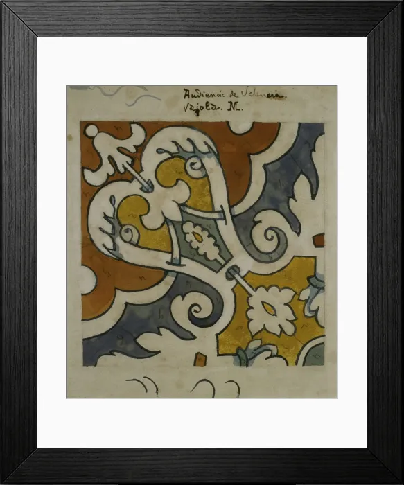 Framed Print : Catalan Modernism. Original desing of tile of Arrimadero 31 Framed Print : Catalan Modernism. Original desing of tile of Arrimadero 31