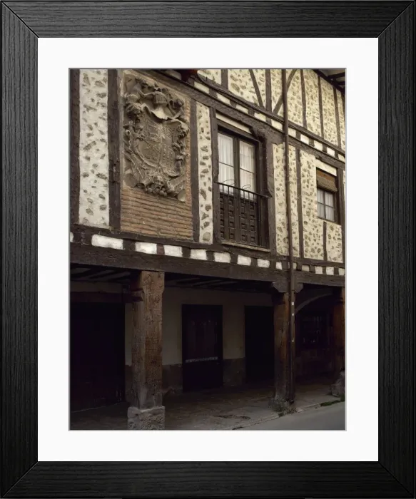 Framed Print : Spain. La Rioja. Ezcaray. House on Main Street emblazoned wi Framed Print : Spain. La Rioja. Ezcaray. House on Main Street emblazoned wi
