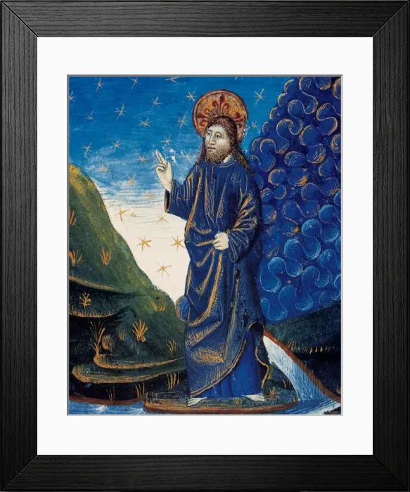 Framed Print : The creation of the world. Christ separates the waters of he Framed Print : The creation of the world. Christ separates the waters of he