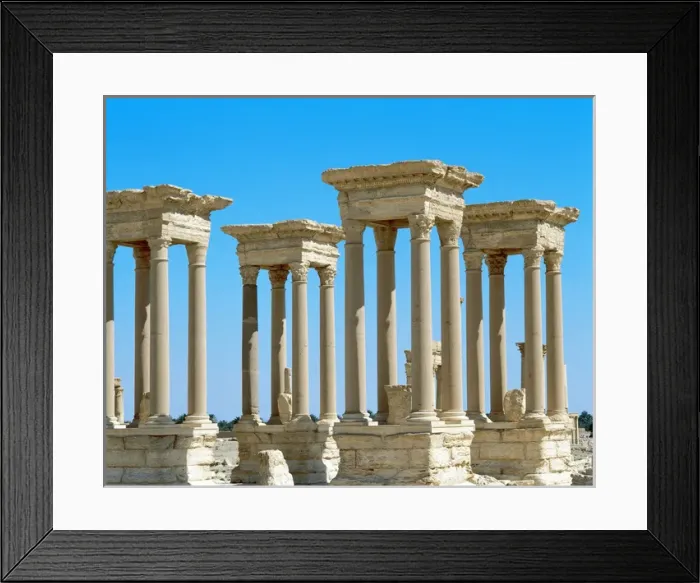 Framed Print : Roman art. Syria. Palmyra. The tetrapylon Framed Print : Roman art. Syria. Palmyra. The tetrapylon