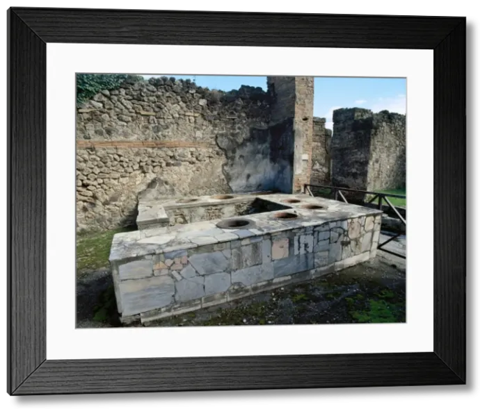 Framed Print : Thermopolium at the intersection of Via degli Augustali with Framed Print : Thermopolium at the intersection of Via degli Augustali with